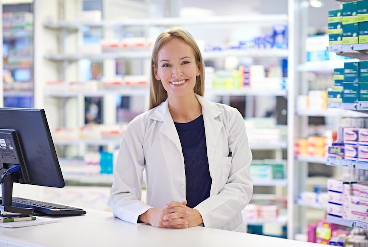 pharmacy-woman-portrait-with-smile-by-computer-customer-service-prescription-medication-happy-pharmacist-medical-worker-dispensary-pharmaceutical-supply-healthcare_590464-467565